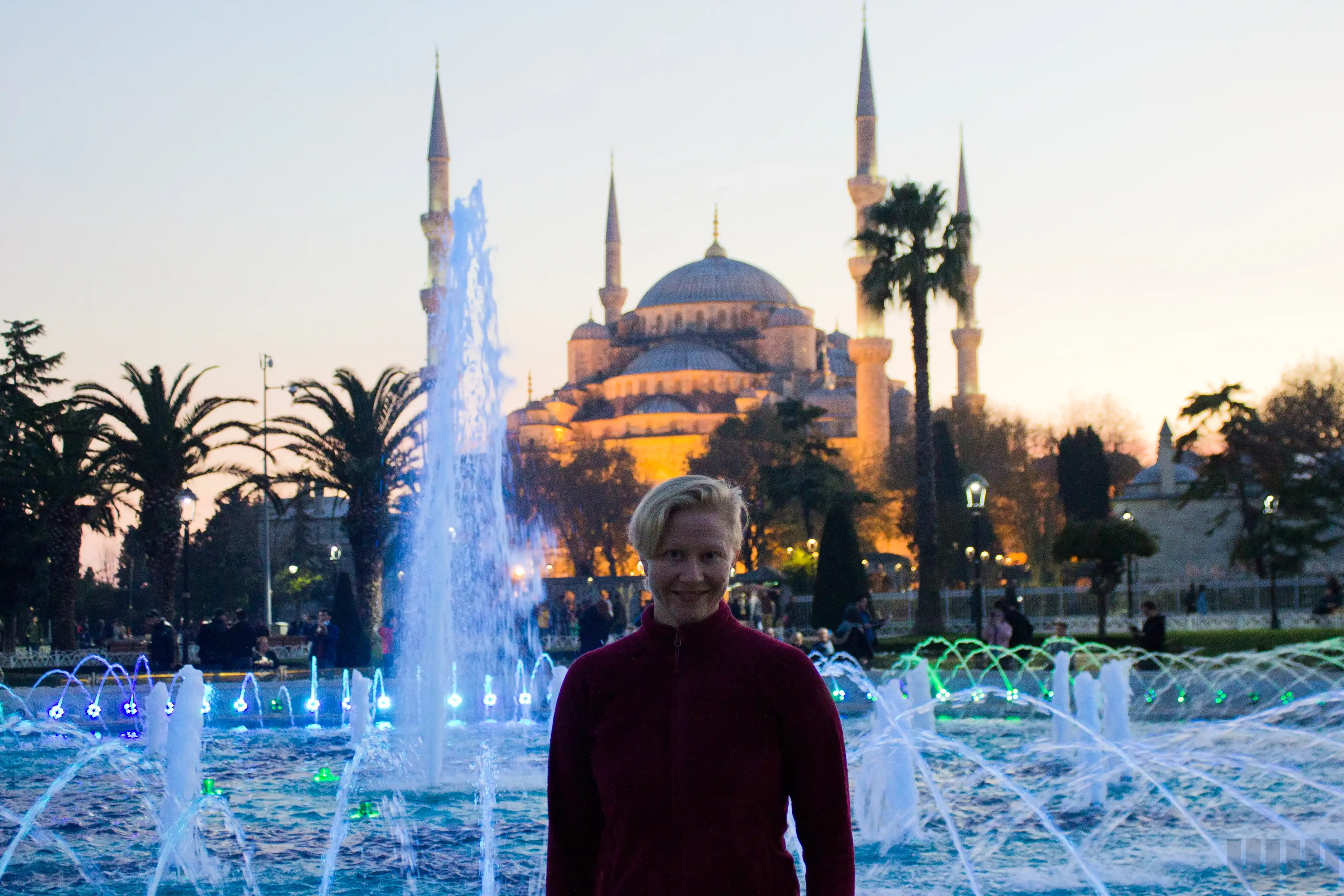 Rachel in Front of the Blue Mosque